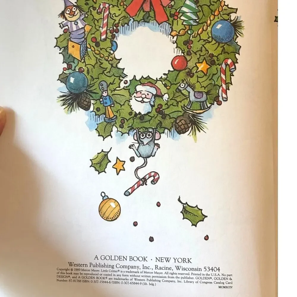 VTG 1989 Mercer Mayer's Little Critter's Christmas Book, Hardcover